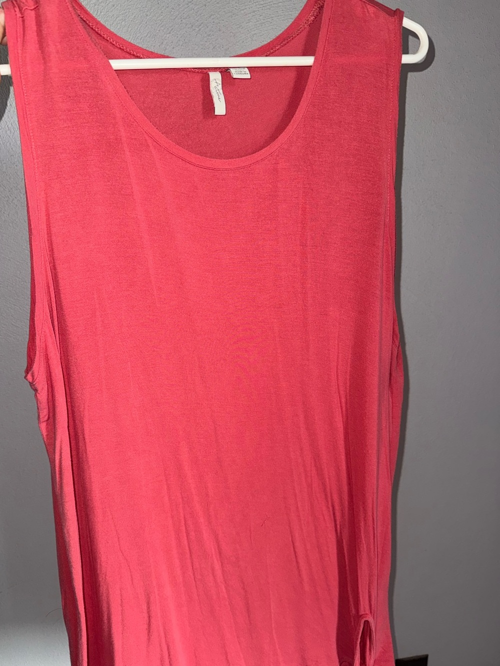 Cato Coral-Pink Sleeveless Tank with Side Knot